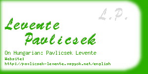 levente pavlicsek business card